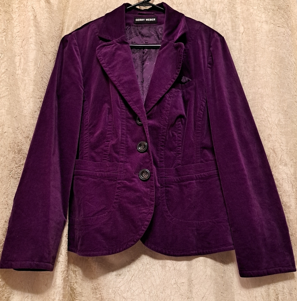 Gerry Weber Deep Purple Velvet Women's Blazer